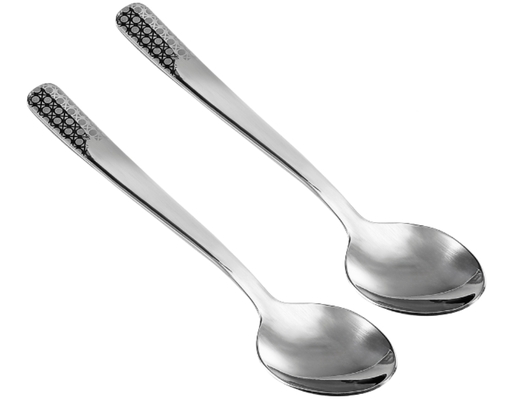 Vỉ 2 Muỗng Ăn Lớn Inox Xoáy Hoa Bếp Xinh