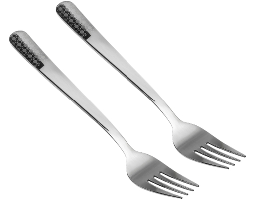 Vỉ 2 Nĩa Ăn Inox Xoáy Hoa Size Lớn Bếp Xinh