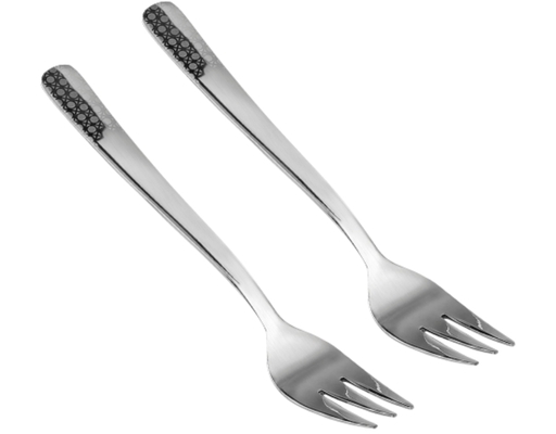 Vỉ 2 Nĩa Ăn Inox Xoáy Hoa Size Nhỏ Bếp Xinh