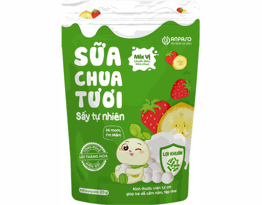 Sữa Chua Tươi Sấy Tự Nhiên Mix Vị 20g Anpaso