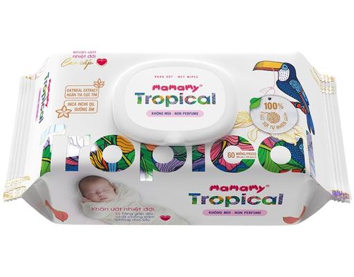 Khăn Ướt Không Mùi 90 Tờ Mamamy Tropical