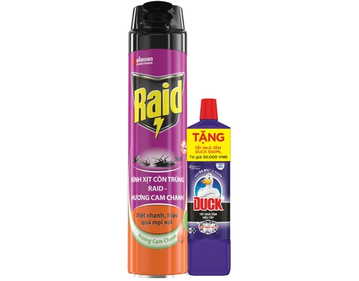 Xịt Côn Trùng Hương Cam Chanh 600ml Raid