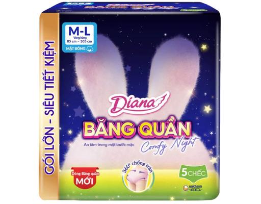 Băng Vệ Sinh Dạng Quần Comfy Night Size M-L 5 Miếng Diana