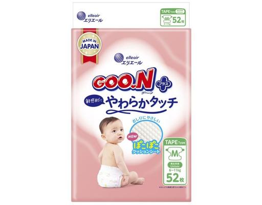 GOO.N Tã Dán Premium Plus Size M Cho Bé Từ 6-11kg 52 Miếng