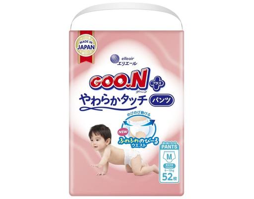 GOO.N Tã Quần Premium Plus Size M Cho Bé Từ 6-12kg 52 Miếng