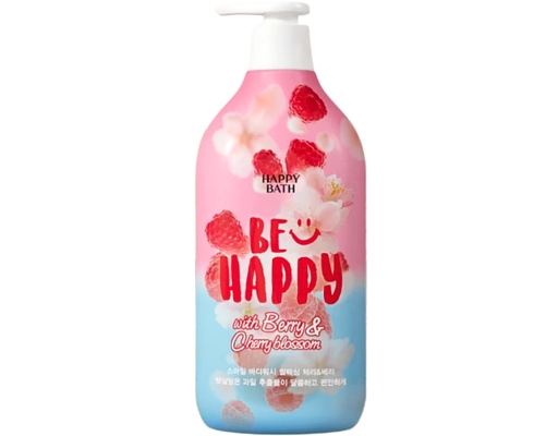 Sữa Tắm Hương Mâm Xôi Và Hoa Anh Đào  Berry & Cherry Blossom 900g Happy Bath