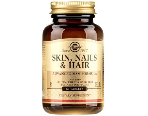 Thực Phẩm Bảo Vệ Sức Khỏe Viên Uống Chăm Sóc Da, Móng Và Tóc Skin, Nails&Hair Advanced MSM 60 Viên Solgar