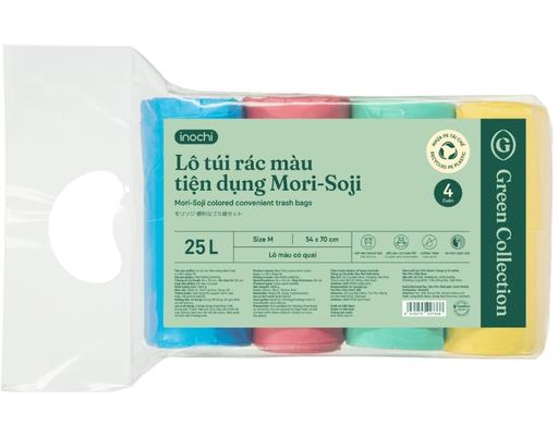 Lô Túi Rác Màu Tiện Dụng Mori-Soji 4 Cuộn Size M 25L Inochi