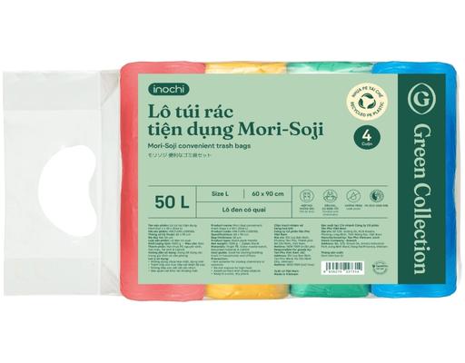 Lô Túi Rác Màu Tiện Dụng Mori-Soji 4 Cuộn Size L 50L Inochi