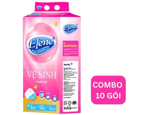 Combo 10 Gói Giấy Vệ Sinh Rút Đáy Classic 320 Tờ 4 Lớp Elène