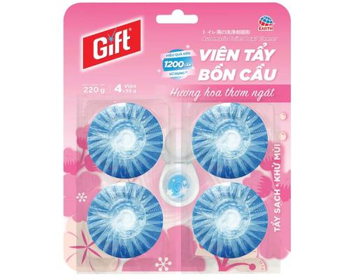 Vỉ 4 Viên Tẩy Bồn Cầu Hương Hoa 220g Gift