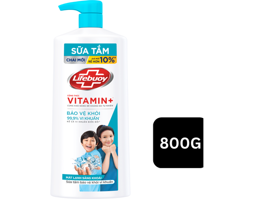 Sữa Tắm Mát Lạnh Sảng Khoái Diệt Khuẩn 800g Lifebuoy