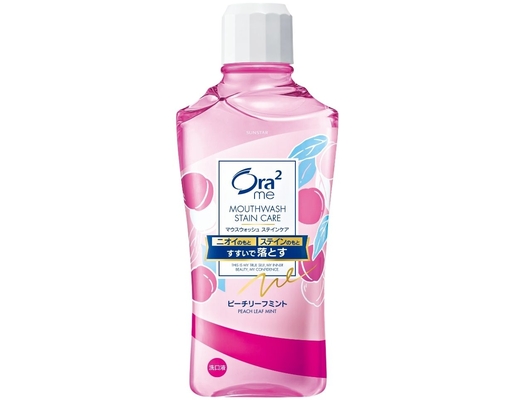 Nước Súc Miệng Ora2 Mouthwash Stain Care Hương Bạc Hà Lá Đào 460ml Sunstar