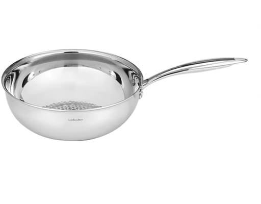 Edelkochen Chảo Xào Inox 3 Lớp Nguyên Khối Coco Màu Mirror 26cm