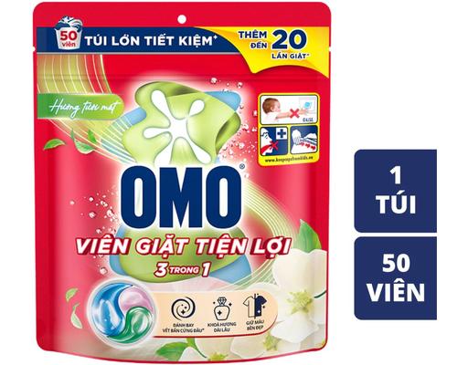 Viên Giặt 3in1 Hương Tươi Mát - 50 Viên x 10.5g OMO