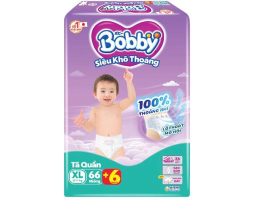Bobby Tã Quần Siêu Khô Thoáng XL66 Cho Bé 12-17kg 66 Miếng