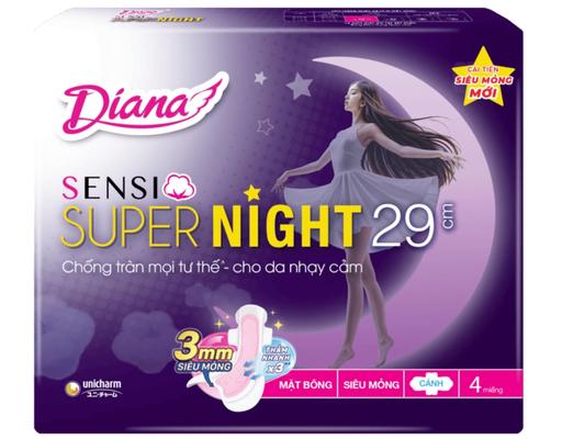 Băng Vệ Sinh Sensi Đêm 29cm 4 miếng Diana