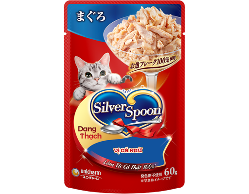 Thức Ăn Cho Mèo Dạng Thạch Vị Cá Ngừ 60g Silver Spoon