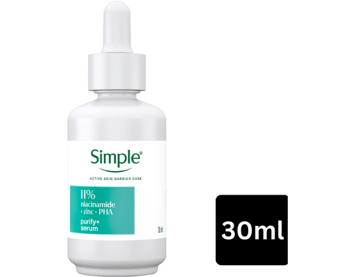 Tinh Chất Ngừa Mụn Simple Purify+ Với 11% Niacinamide+ & Zinc & PHA 30ml Simple