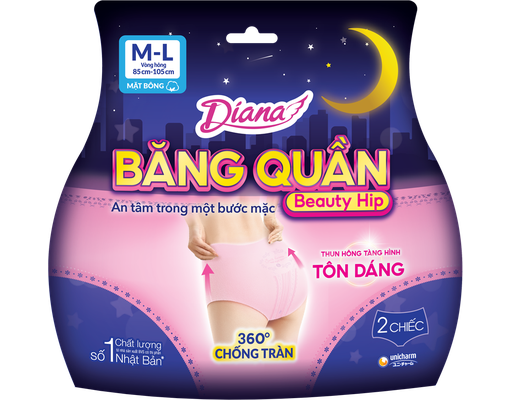 Băng Vệ Sinh Ban Đêm Dạng Quần M-L 2 miếng Diana