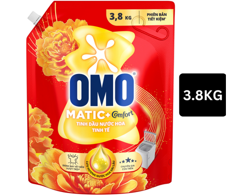 Nước Giặt Matic Cửa Trên Hương Comfort Tinh Dầu Thơm 3.8kg OMO