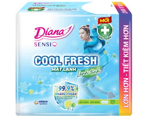 Băng Vệ Sinh Sensi Cool Fresh Siêu Mỏng Không Cánh Mát Lạnh 23cm 20 Miếng Diana