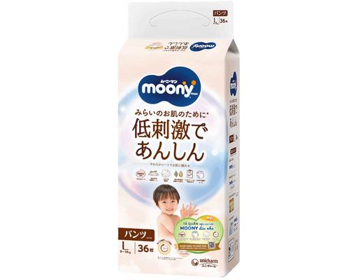 Moony Tã Quần Natural L36 Cho Bé Từ 9-14kg