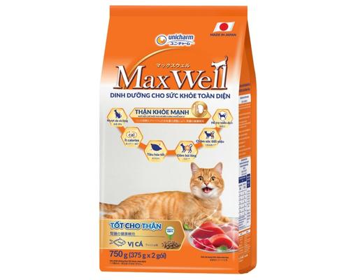 Thức Ăn Dạng Hạt Cho Mèo Trưởng Thành Tốt Cho Thận Vị Cá 750g Max Well