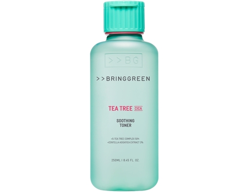 Toner Tràm Trà Rau Má Cho Da Mụn Tea Tree Cica Soothing Toner 250ml Bring Green