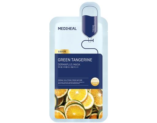 Mặt Nạ Dưỡng Sáng, Mờ Thâm Chiết Xuất Quýt Xanh Dermaplus Green Tangerine 22ml Mediheal