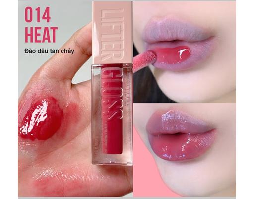 Son Bóng Lifter Gloss 5.4ml Màu #014 Heat/ Đào Dâu Tan Chảy MAYBELLINE