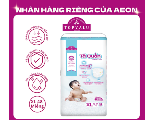 Tã Quần XL48 Cho Bé Từ 12-17kg 48 Miếng TOPVALU