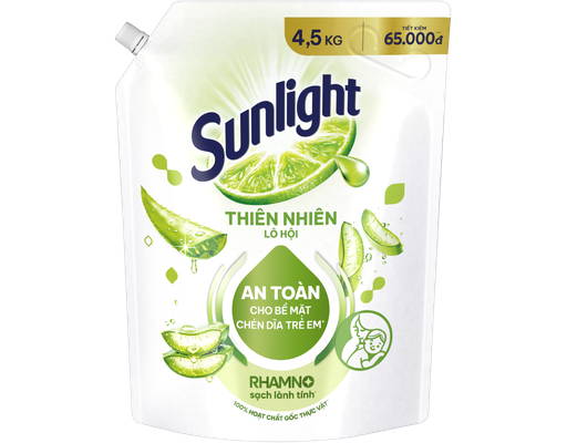 Nước Rửa Chén Thiên Nhiên Hương Lô Hội Túi 4.5kg Sunlight