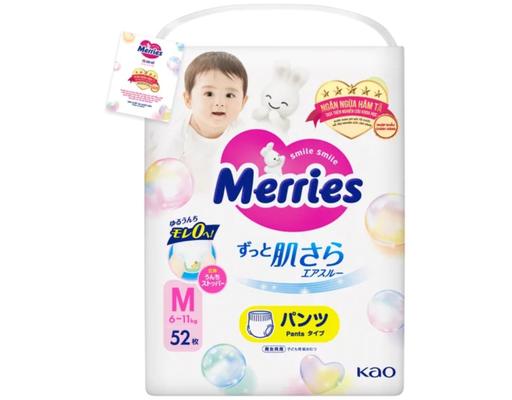 Tã Quần Size M Cho Bé Từ 6-11kg 52 Miếng Merries