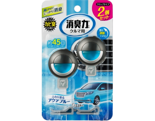 Kẹp Nước Hoa Dạng Lỏng Cho Xe Hơi Hương Aqua Blue 3.2ml x 2 cái Shoshuriki