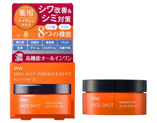 Gel Dưỡng Sáng Hỗ Trợ Chống Lão Hóa Medi Shot Wrinkle And White All In One Gel 50g Meishoku