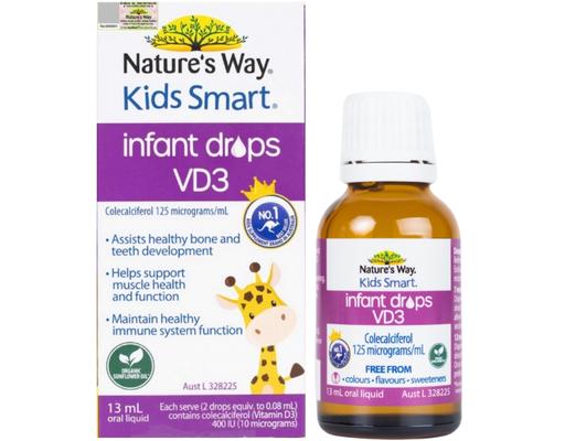Thực Phẩm Bảo Vệ Sức Khỏe Hỗ Trợ Bổ Sung Vitamin D3 Cho Trẻ Smart Infant Drops Vitamin D3 13ml Nature's Way