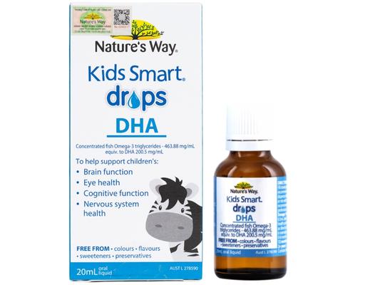 Thực Phẩm Bảo Vệ Sức Khỏe Bổ Sung DHC, EPA Cho Trẻ Em Tốt Cho Não Bộ, Mắt Và Hệ Thần Kinh Kids Smart Drops DHA 20ml Nature's Way