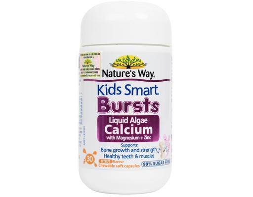 Thực Phẩm Bảo Vệ Sức Khỏe Calci Tổ Ong, Tảo Biển Đỏ Aquamin F Bổ Sung Vitamin D3 K2 Hỗ Trợ Phát Triển Xương Kids Smart Algae Calcium 30 Viên Nature's Way