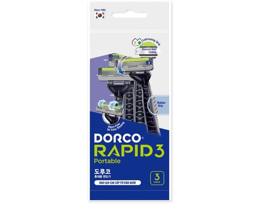 Dao Cạo Râu 3 Lưỡi Rapid 3 TRC100BL-3P - 3 Dao Cạo Râu DORCO