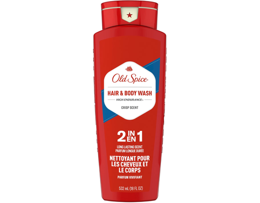 Sữa Tắm Và Dầu Gội High Endurance Crisp Scent 2in1 Hair Body Wash Shampooing 532ml Old Spice