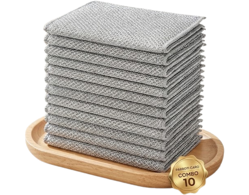 Bộ 10 Khăn Lưới Rửa Chén Caro CA01 Parroti