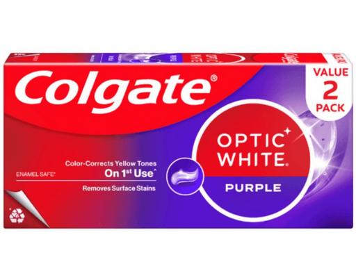 Bộ Đôi Kem Đánh Răng Vòi Nhấn Thông Minh Optic White Purple Colgate