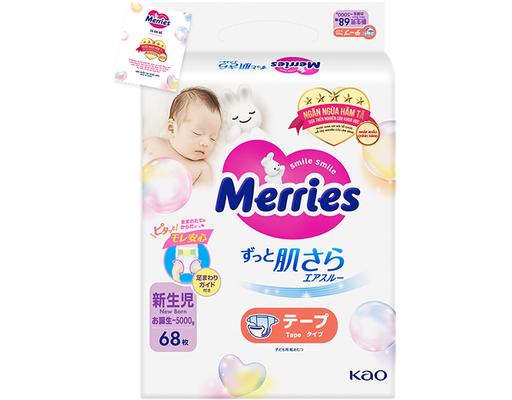 Tã Dán Size Newborn Cho Bé Dưới 5kg 68 Miếng Merries