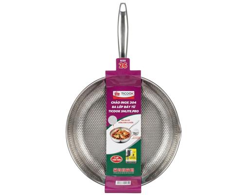 Chảo Inox 304 Ba Lớp Đáy Từ SH Lite Pro 26cm Ticook