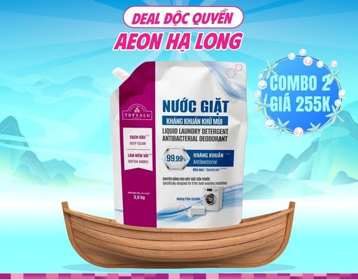 Nước Giặt Kháng Khuẩn Khử Mùi Cho Máy Giặt Cửa Trước Hương Pink Garden 3.6kg TOPVALU