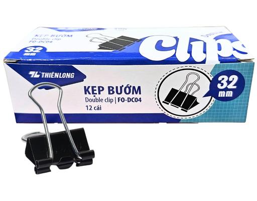 Kẹp Bướm Đen 32mm FO-DC04 Hộp 12 Cái Thiên Long