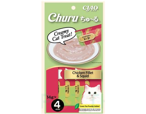 Gói 4 Thanh Súp Thưởng Cho Mèo Trưởng Thành Vị Phi Lê Gà, Mực 14g CIAO
