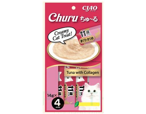 Gói 4 Thanh Súp Thưởng Cho Mèo Trưởng Thành Vị Cá Ngừ, Collagen 14g CIAO