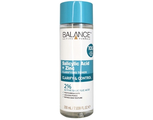 Toner Dưỡng Da Làm Sạch & Kiểm Soát Dầu Salicylic Acid + Zinc 200ml BALANCE ACTIVE FORMULA